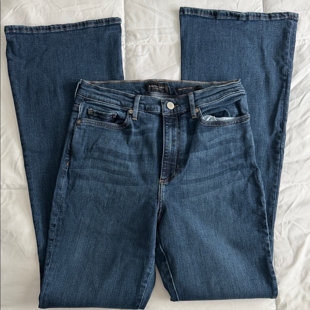Banana Republic Indigo High Rise Flare Jeans